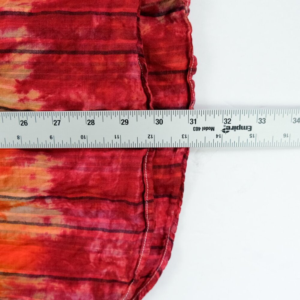 Jos A Bank Linen Shirt 2XL Short Sleeve Button Up Custom Tie Dye Fire Linen Men - Picture 5 of 5